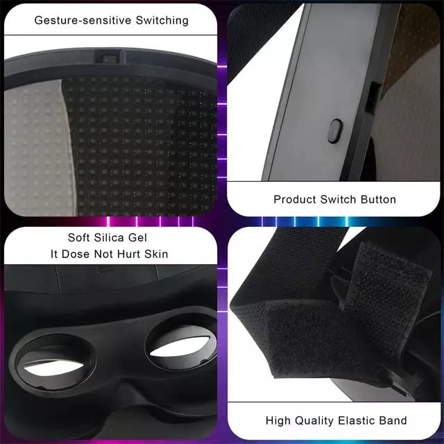 TrendyNow365 Rechargeable LED Halloween Mask with Bluetooth, One Size, Black