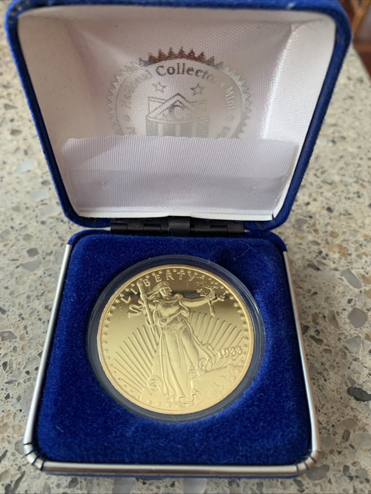 1933 $20 Gold Plated Liberty Double Eagle Coin National Collector's Mint - Copy