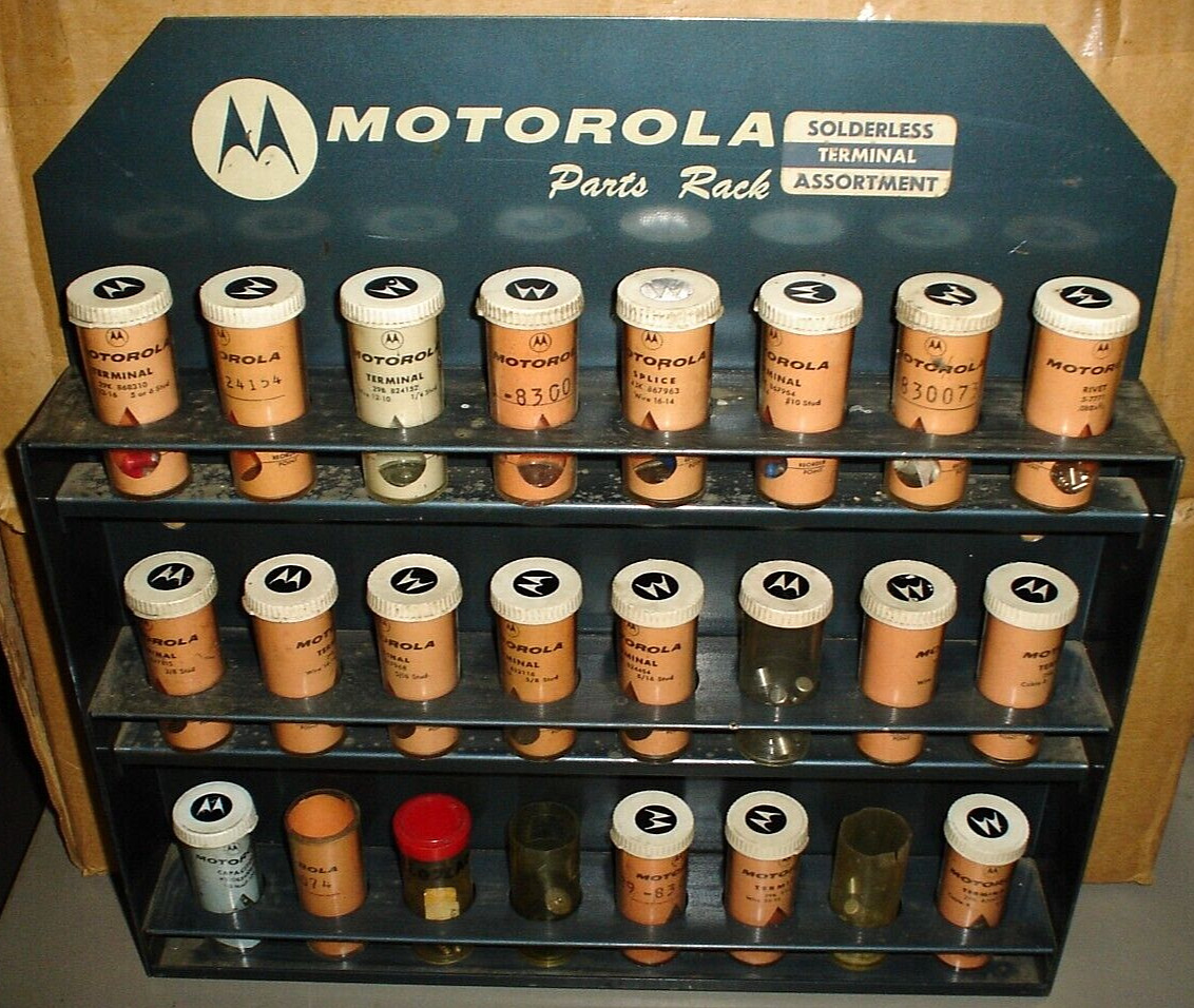 Vintage Motorola Metal Display Parts Rack Solderless Terminal Radio Hardware