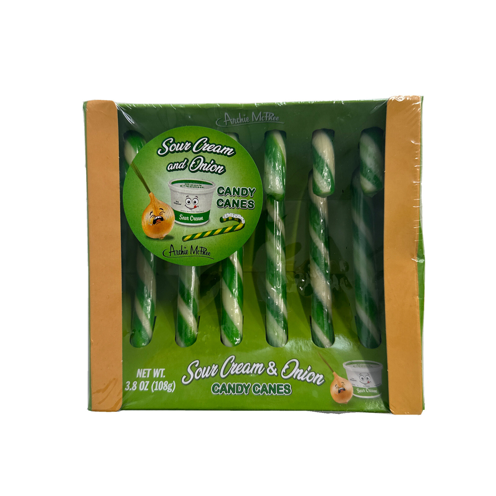 Sour Cream and Onion Candy Canes NEW 6-Candies Great Gag Candy