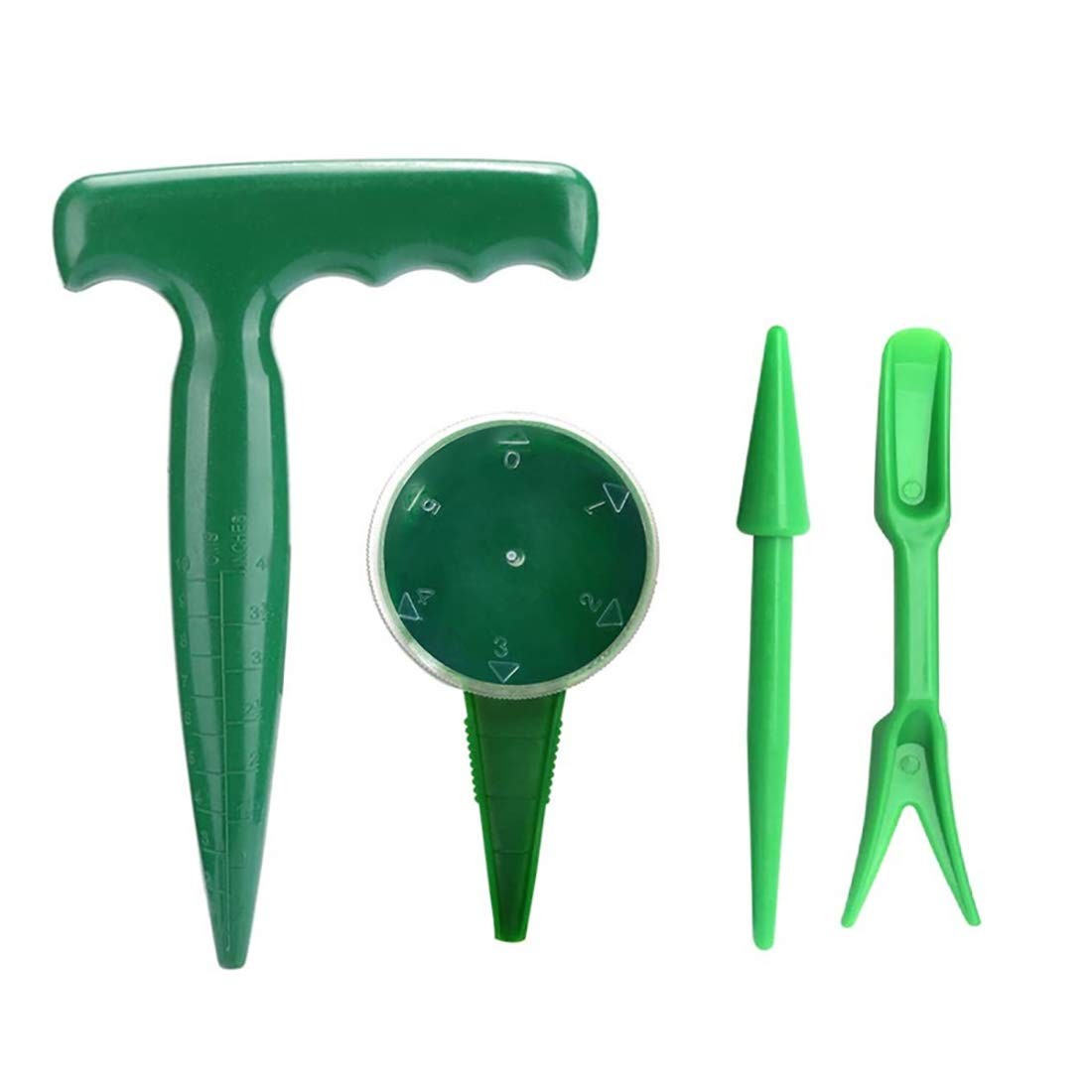 cozyou 4 Pack Adjustable Hand Hold Sowing Seeds Dispenser, Seedlings Green