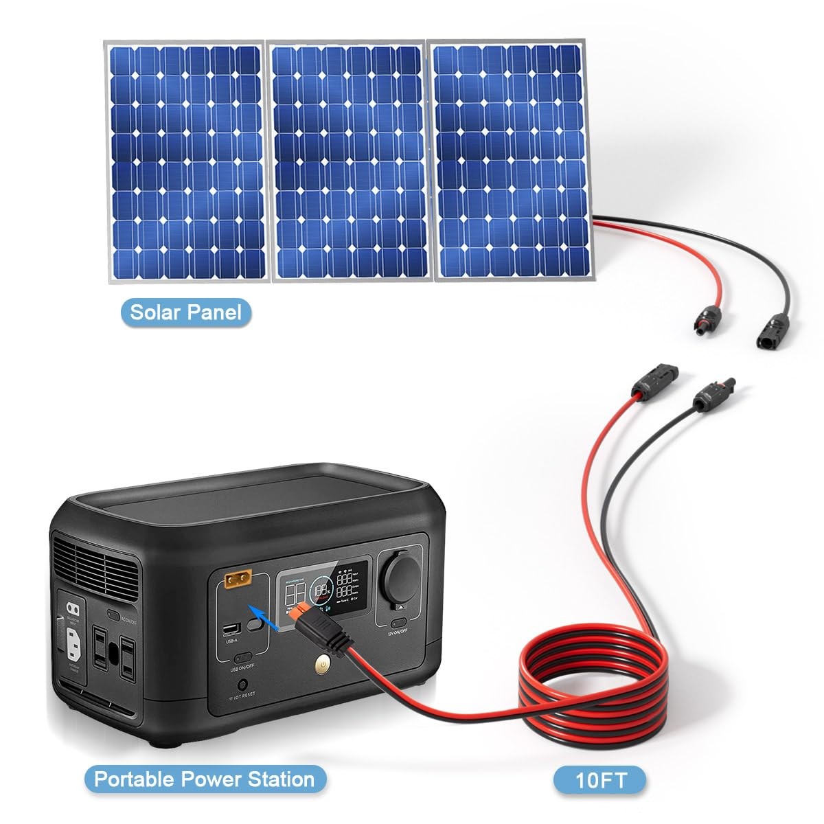 Elfculb 10Awg Solar To Xt60I Charging Cable Solar Panel Extention Cable For