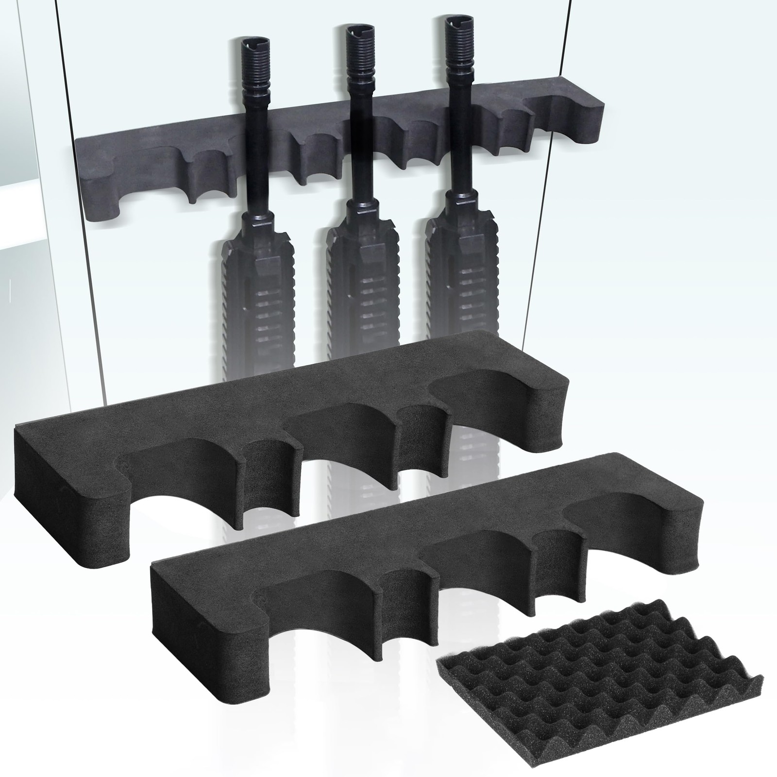 Adoreal 2 Pack Gun Rack for Storage, 10 x 2.83 x 1.3 inches, Black