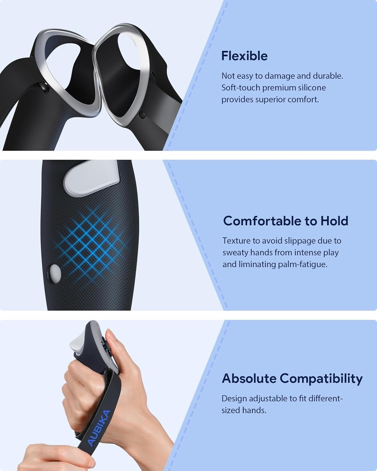 Comfortable VR Controller Grips & Charging Solution for Meta Quest 3S/Quest 3