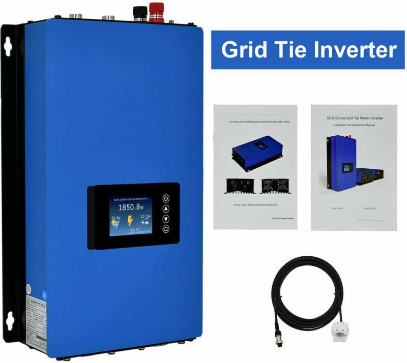 2000W Solar Grid Tie Inverter MPPT DC45-90V for 60V/72V Battery w/Limiter AC220V