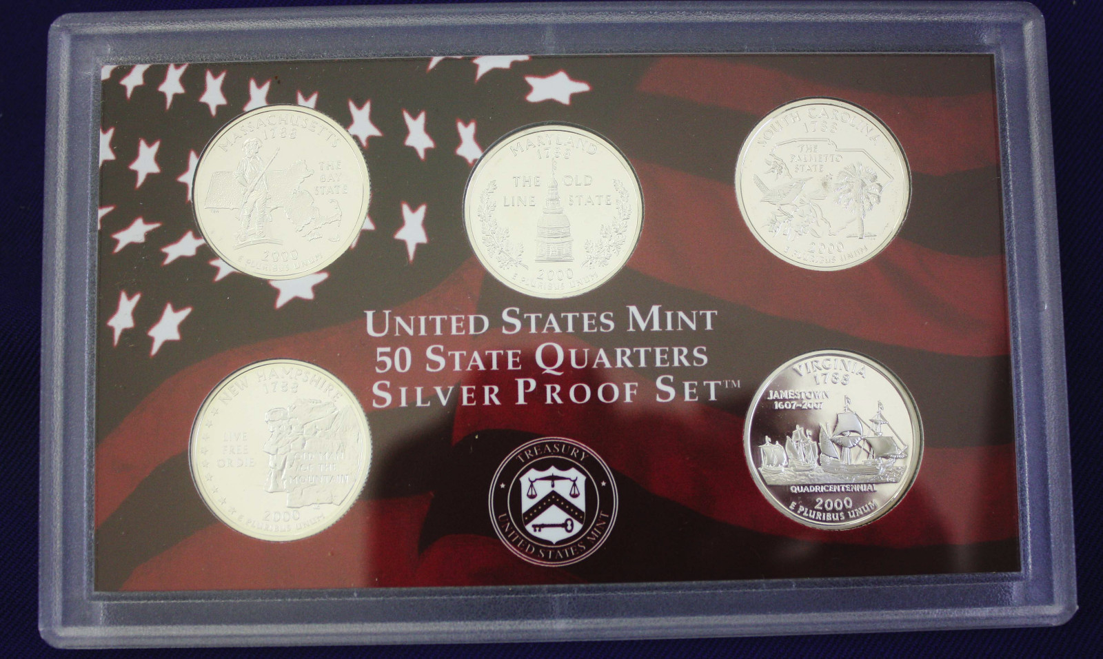 2000 US Mint Silver Proof Set Red Box No Box/COA As Pictured