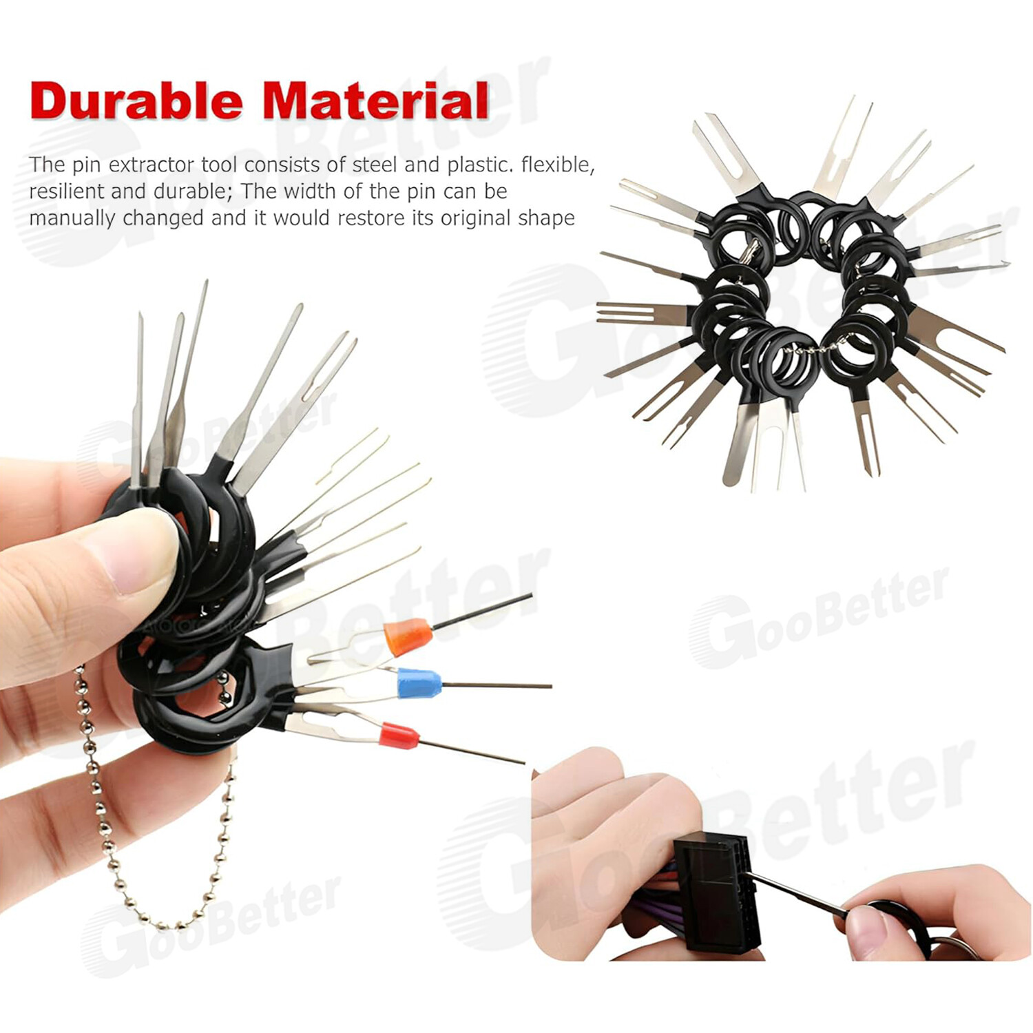 82Pcs Pin Ejector Wire Kit Extractor Auto Terminal Removal Connector Puller Tool