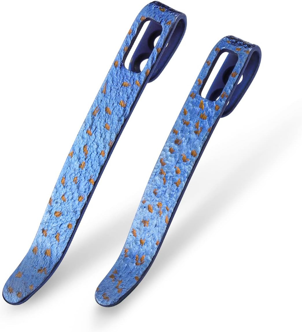 2PCS CIVIVI Flamed Titanium Pocket Clips, NO Screws Included, 50MM 55MM Clip wit