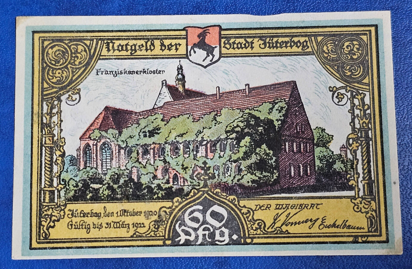 JÜTERBOG NOTGELD 60 PFENNIG 1920 EMERGENCY MONEY GERMANY BANKNOTE [🇩🇪35490]