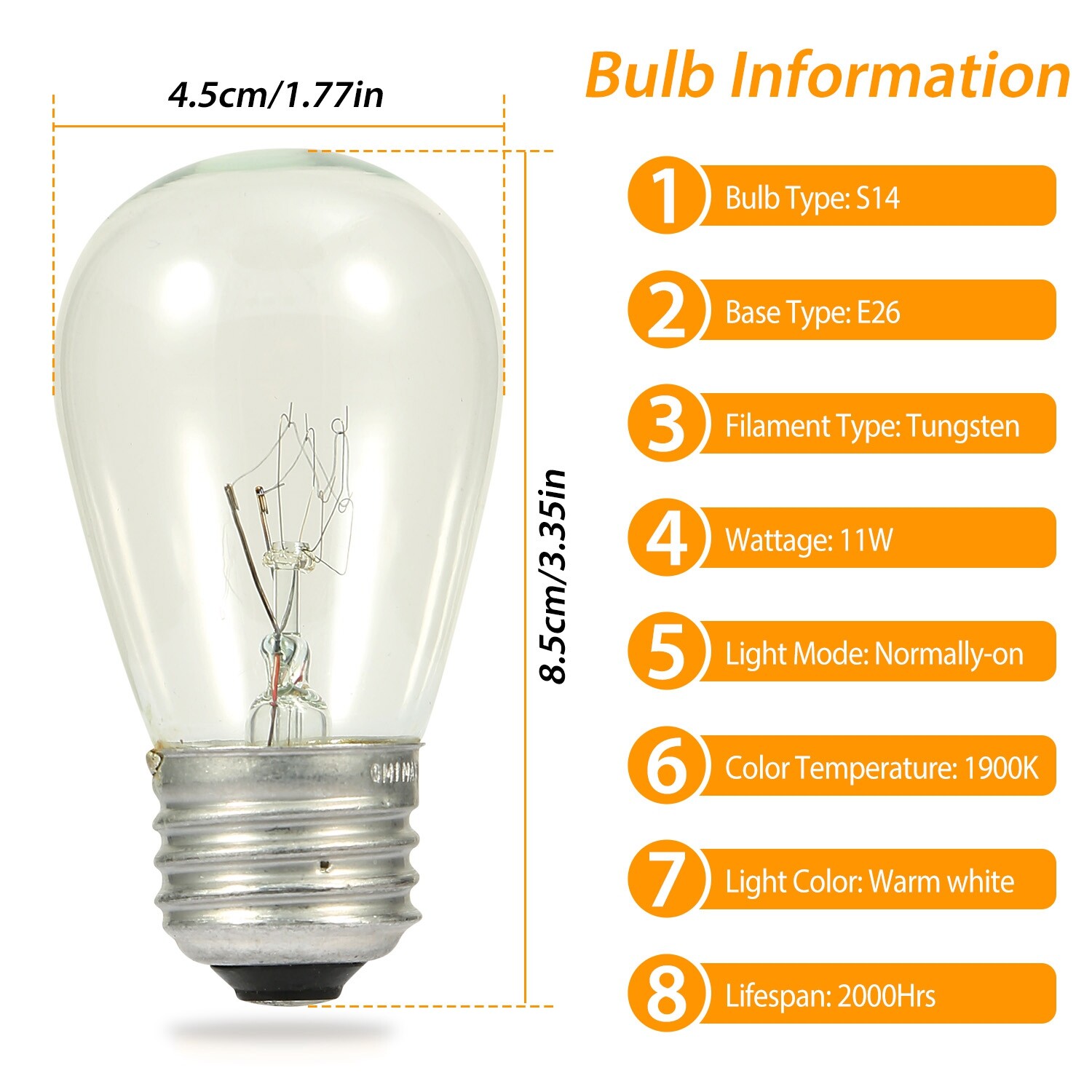 48 ft Outdoor String Lights Commercial Weatherproof Edison Vintage Bulbs Sockets