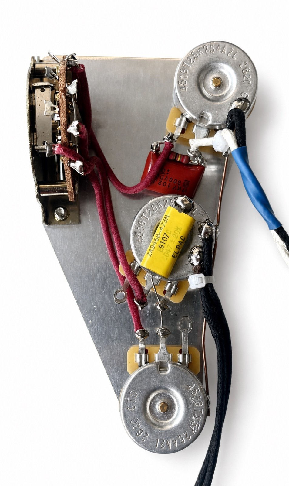 Prewired Harness for Fender Stratocaster CTS 250K 5-Way Switch Treble Bleed