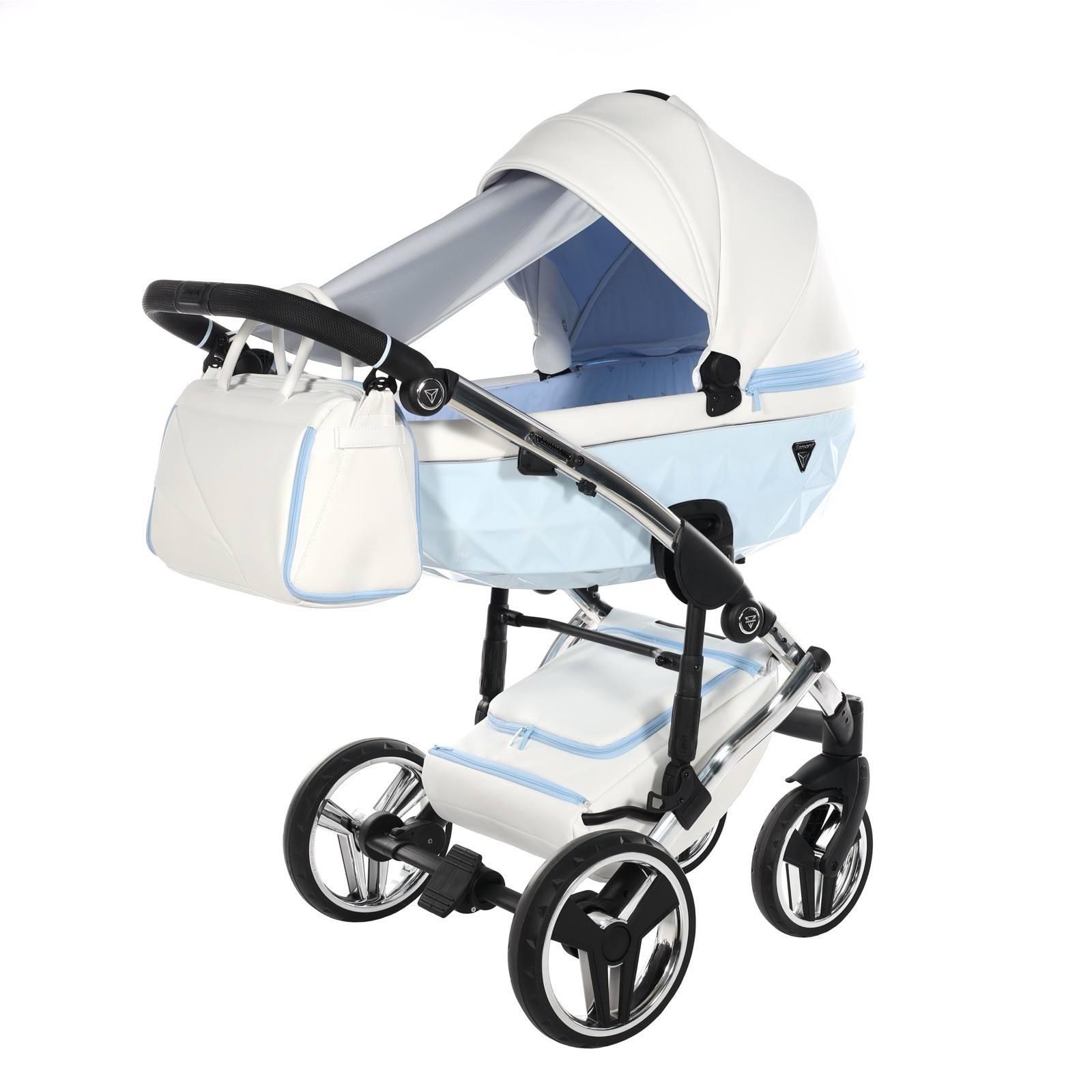 Junama Diamond Candy Stroller White Blue W/bassinet