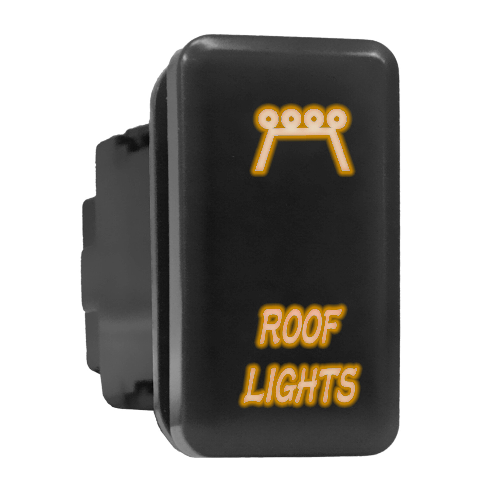 ROOF LIGHTS Orange LED Backlit Tall Push Button 1.54"x 0.83" (Fit: Toyota)