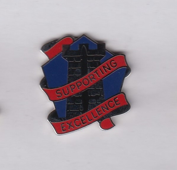 US Army 98th Area Support Group Supply Quartermaster QM crest DUI badge V-21