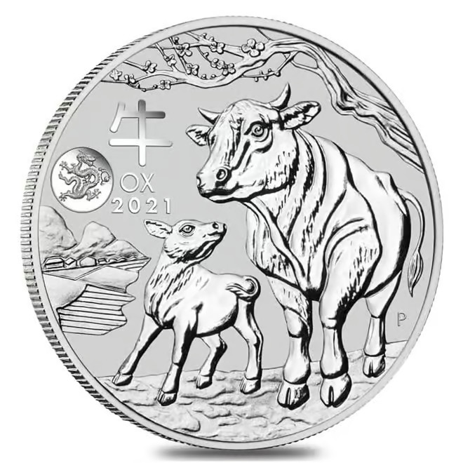 2021 Australia Lunar Ox 1 oz Silver Coin ~ Dragon Privy ~ w/ Perth Mint Capsule