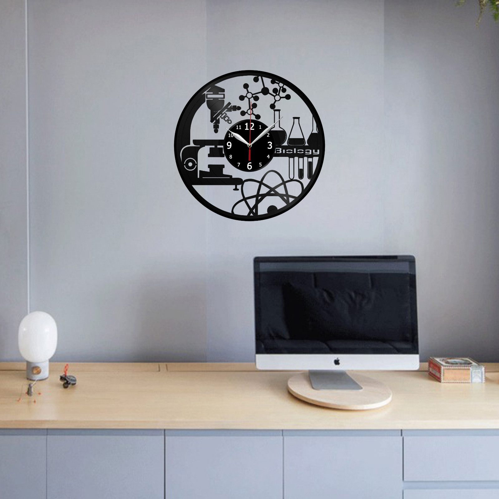 Biology Vinyl Record Wall Clock Decor Handmade 1450