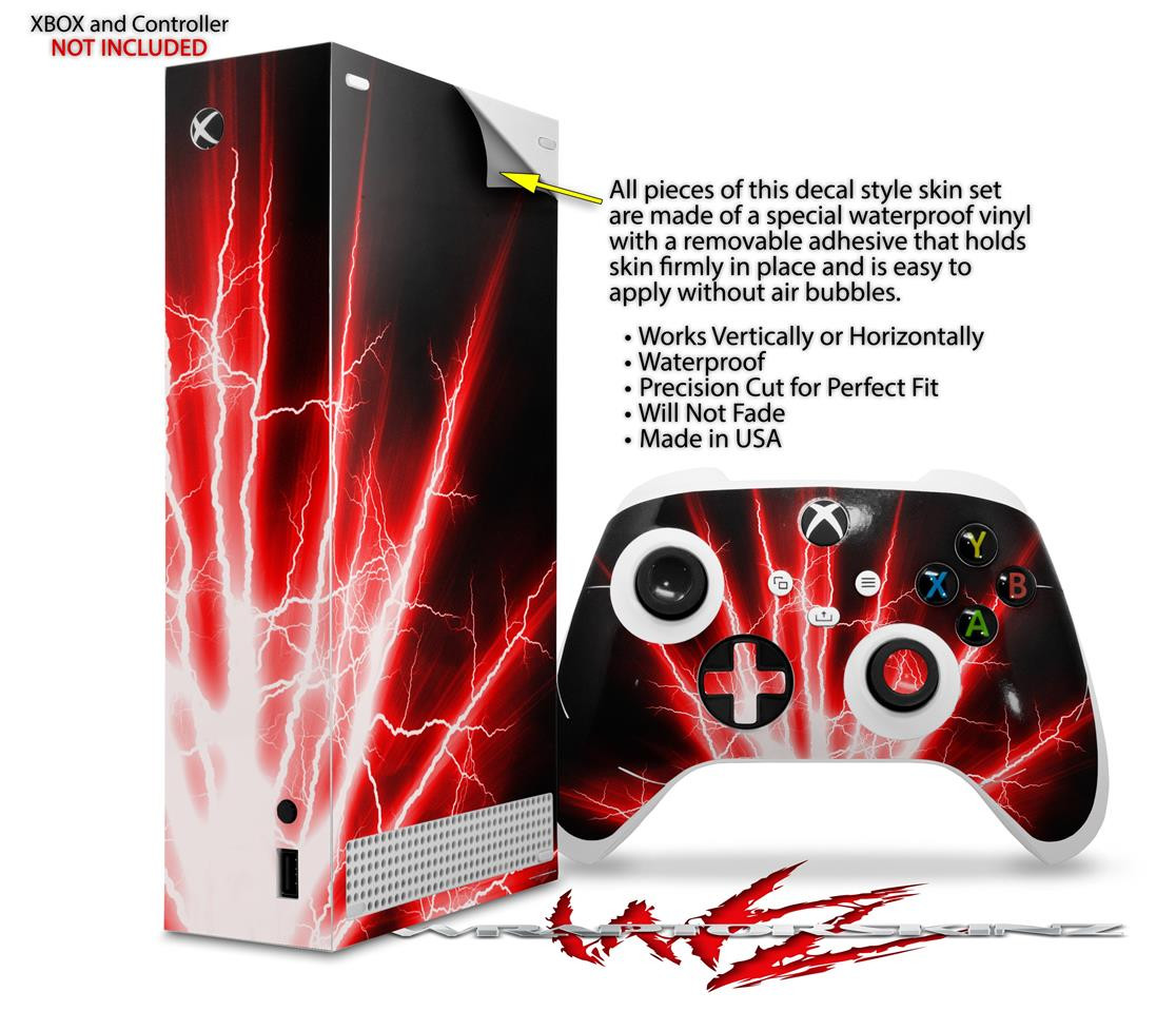 Skin Wrap for XBOX Series S Console Controller Lightning Red