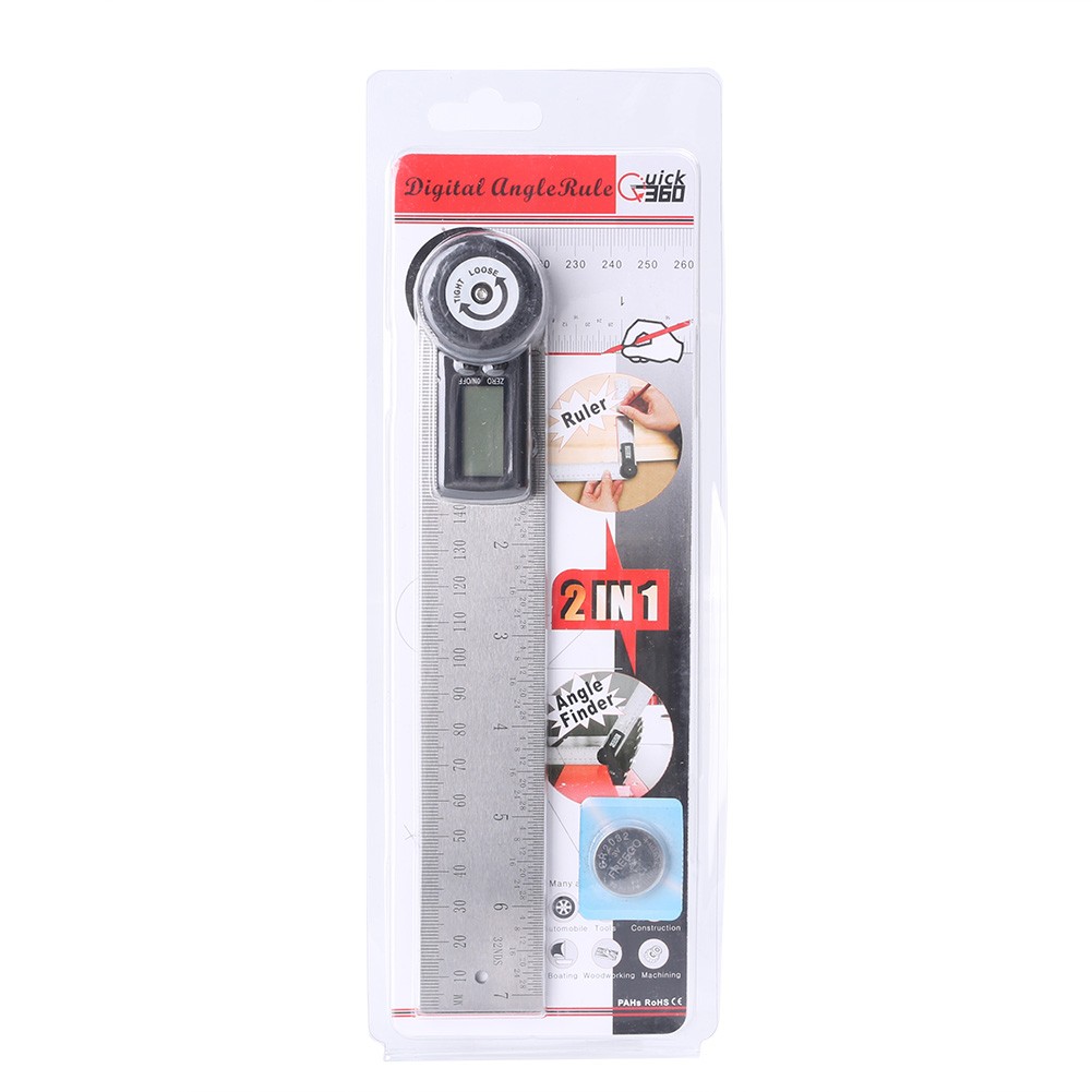 7" Electronic Protractor Digital Goniometer Angle Finder Miter Gauge Ruler