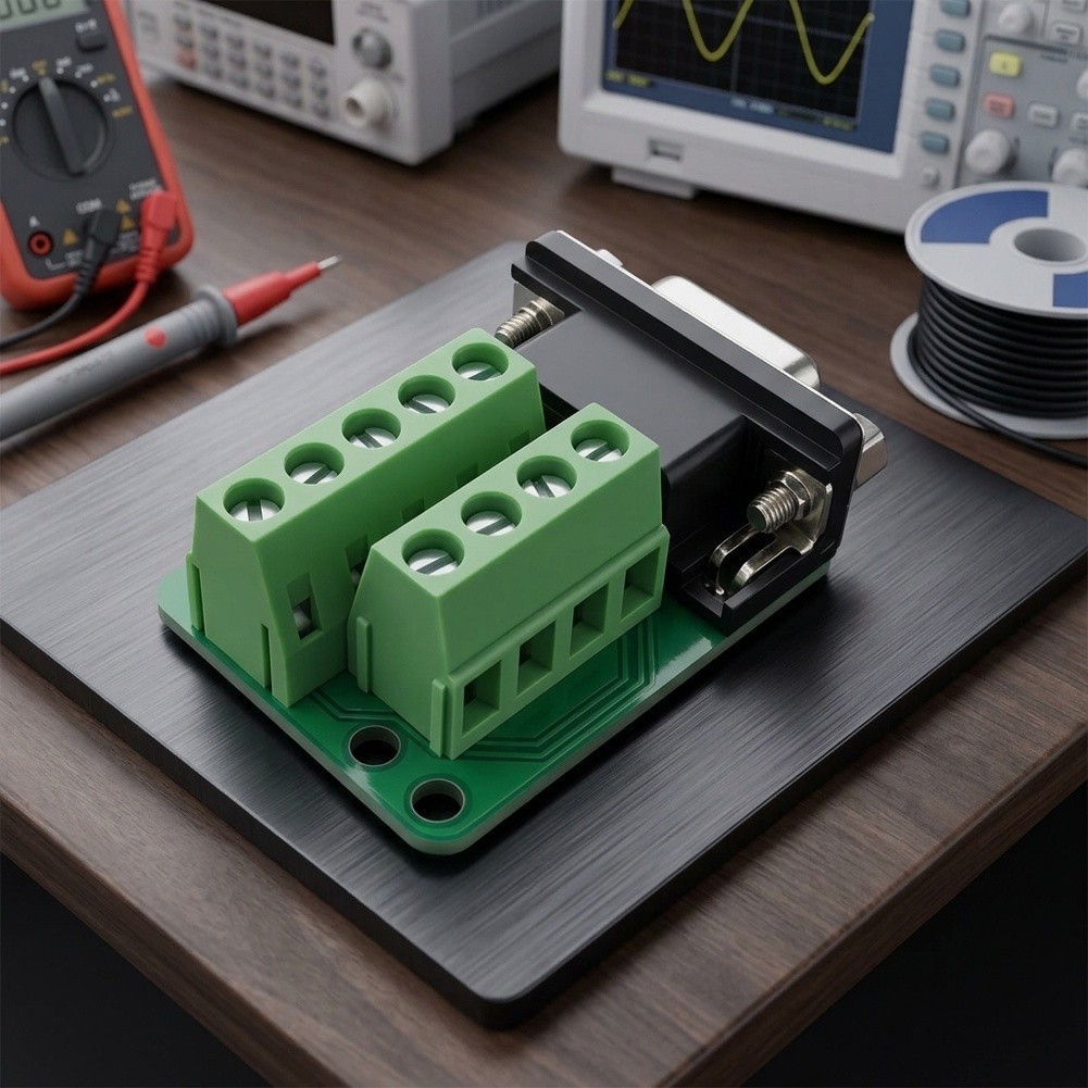 3PCS DB9 Female PCB Terminal Block with Insulating Pad for Serial Interface Use