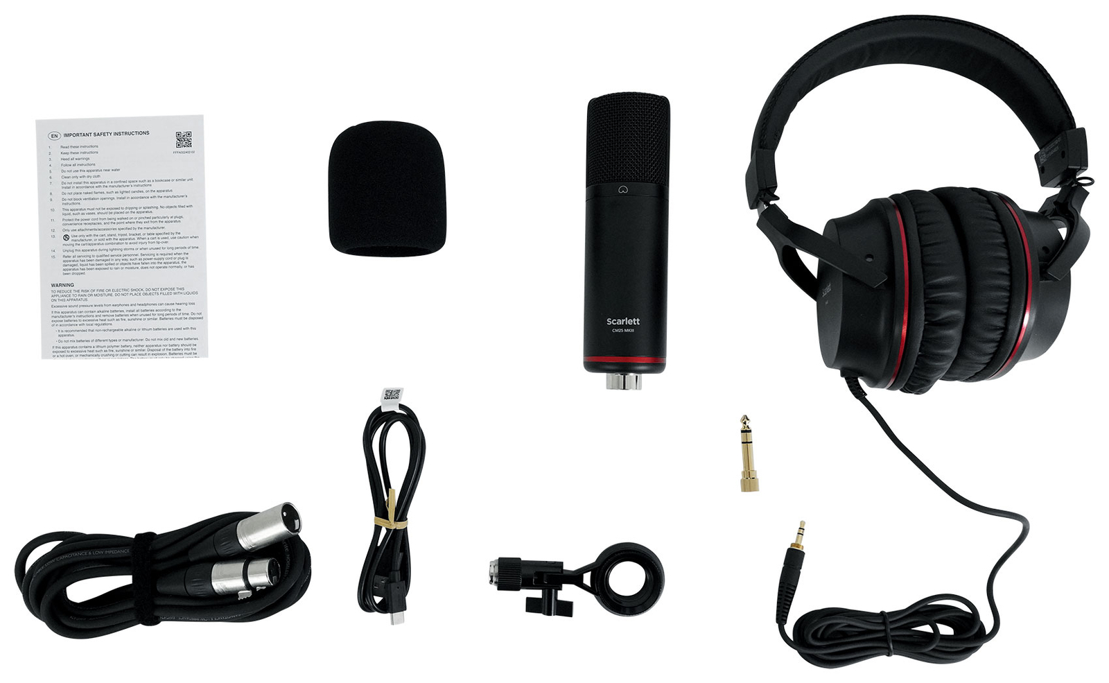 Focusrite Scarlett Solo Studio 4th Gen Recording Interface+Mic+Pop Filter+Cable
