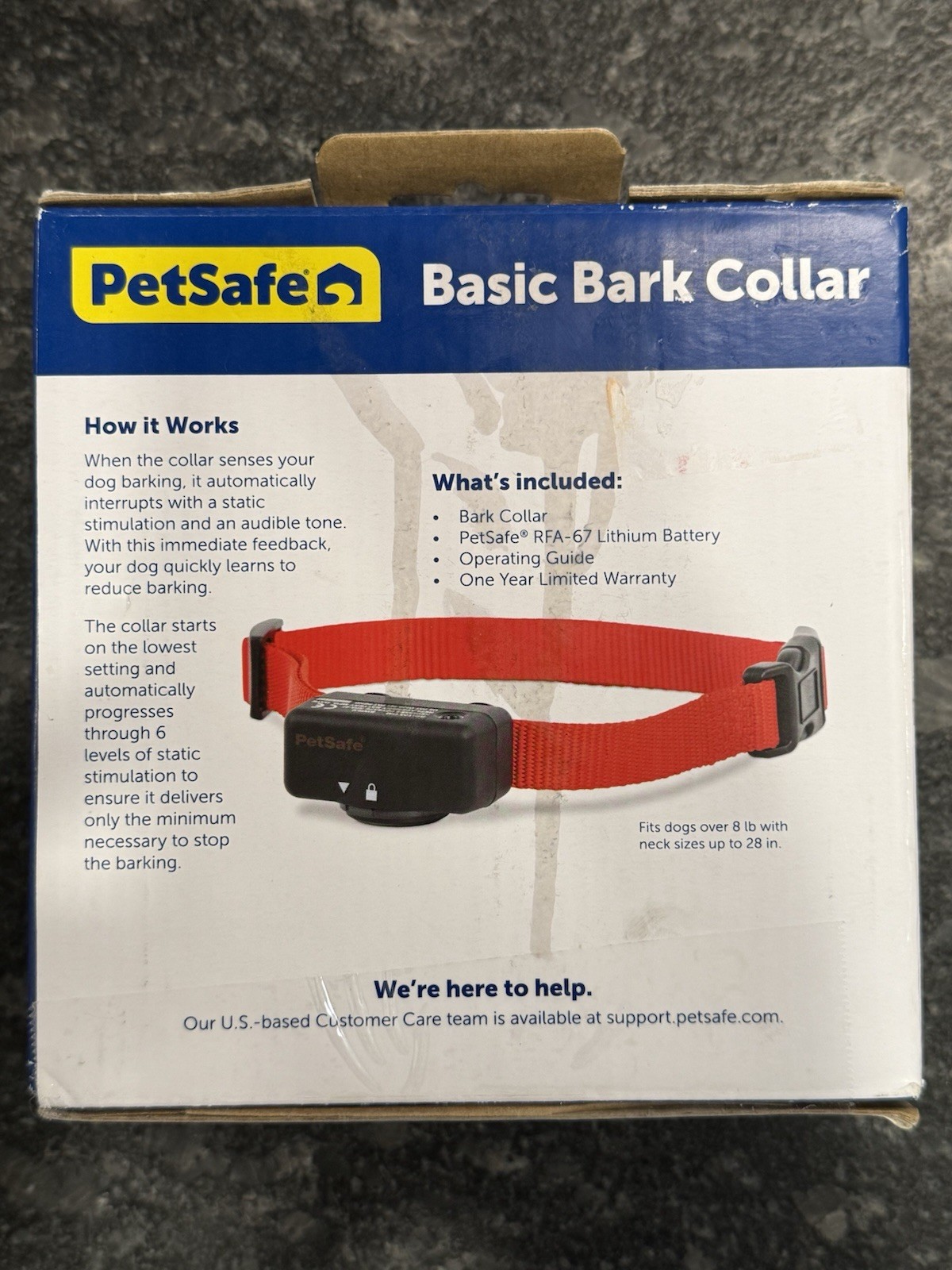 NIB Petsafe Basic Bark Control Collar Waterproof Static Stimulation