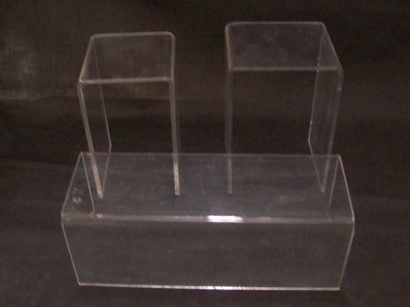 Store Fixture Supplies 3 PIECE SET RECTANGLE ACRYLIC RISERS 3" to 5.25" tall