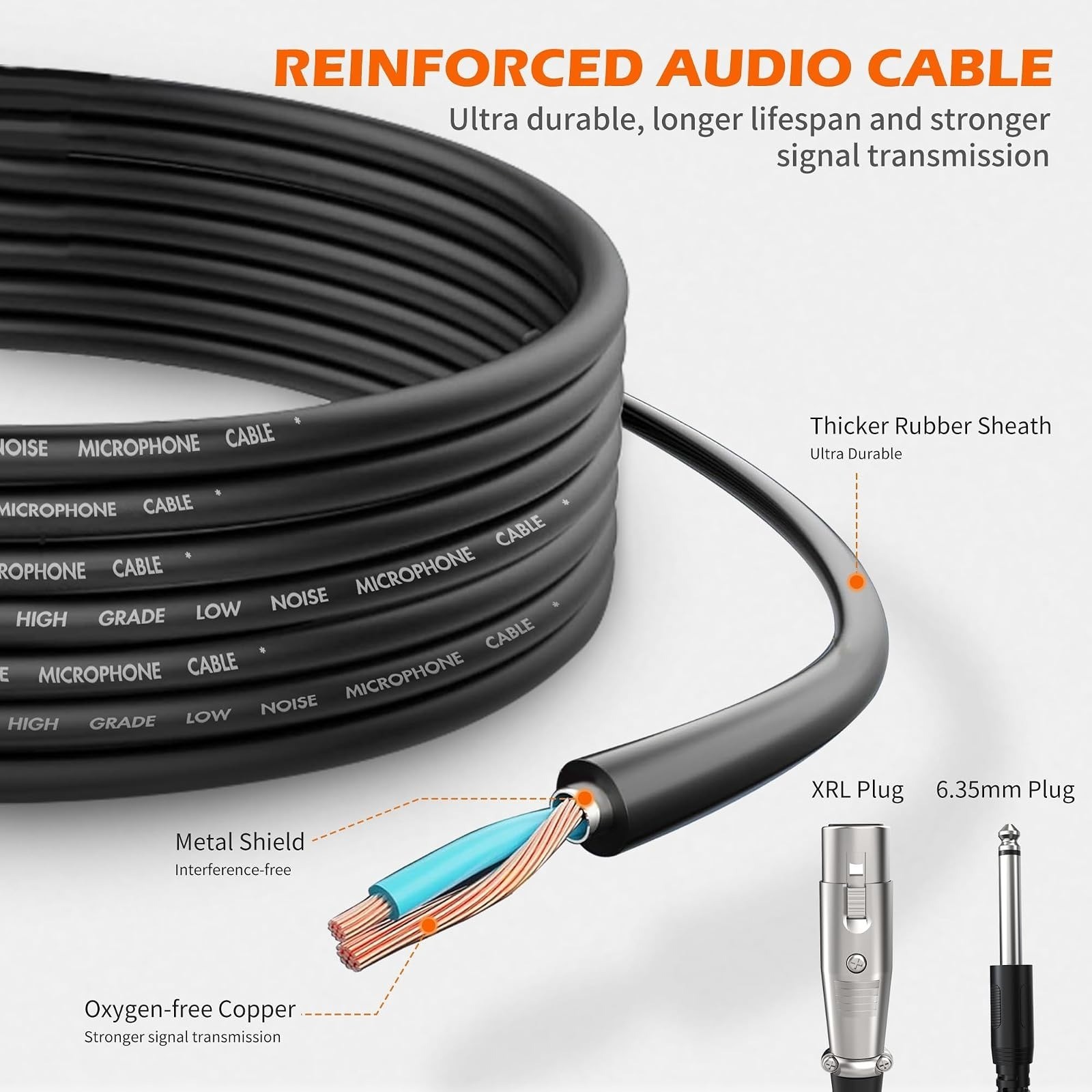 talomen L52-B Wired Microphone with XLR Cables, Cardioid Dynamic Mic