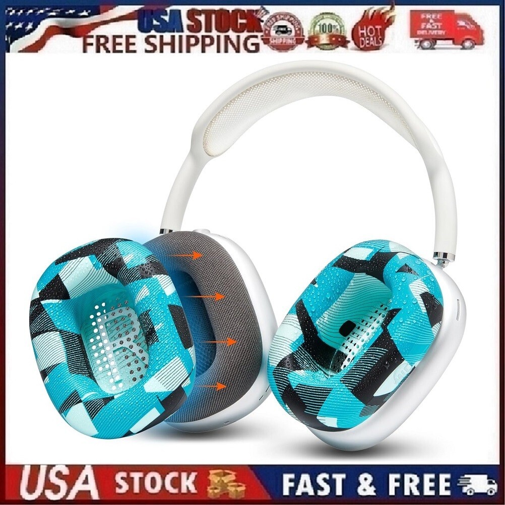 Wicked SweatZ Max Cushions Replacement Ear Pads For Apple Airpods Max Cyan Prism