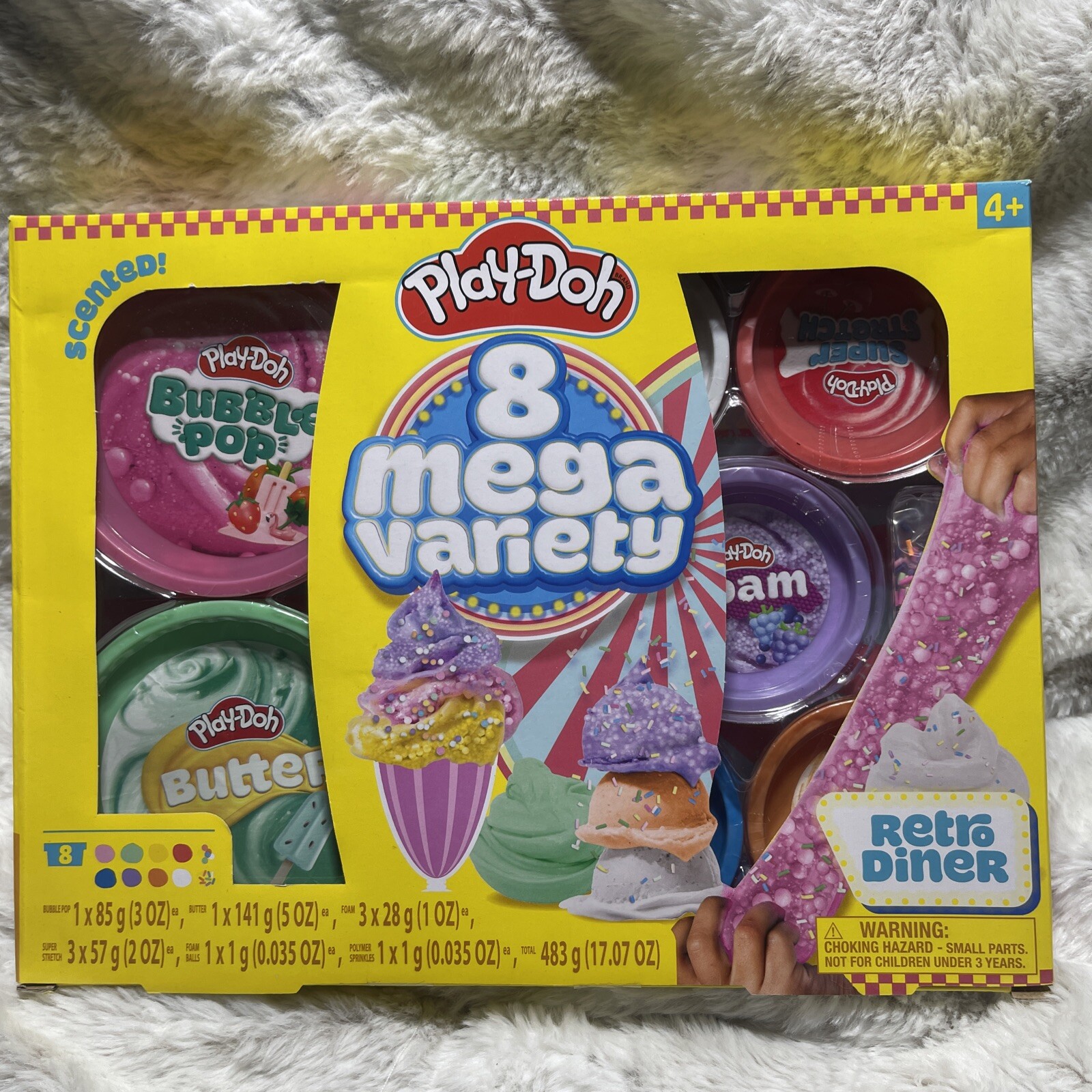 Play-Doh 8 Mega Variety Pack Retro Diner Bubble Pop Butter Foam New