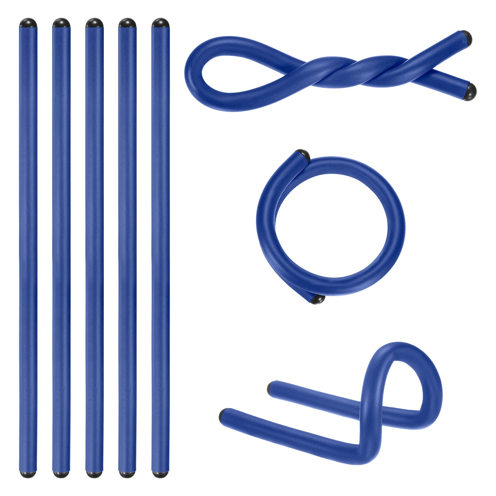 8-Pack Twist Rubber Ties, 17-Inch EVA Foam Organizing Bundling Cords [Blue]
