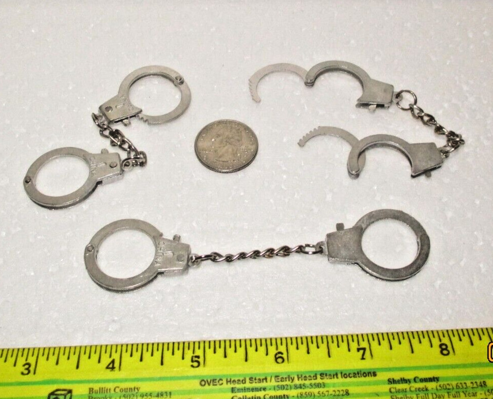 Mini Handcuffs 3 pairs Included - Novelty/Joke, Fun Gag Gift for Police Officers