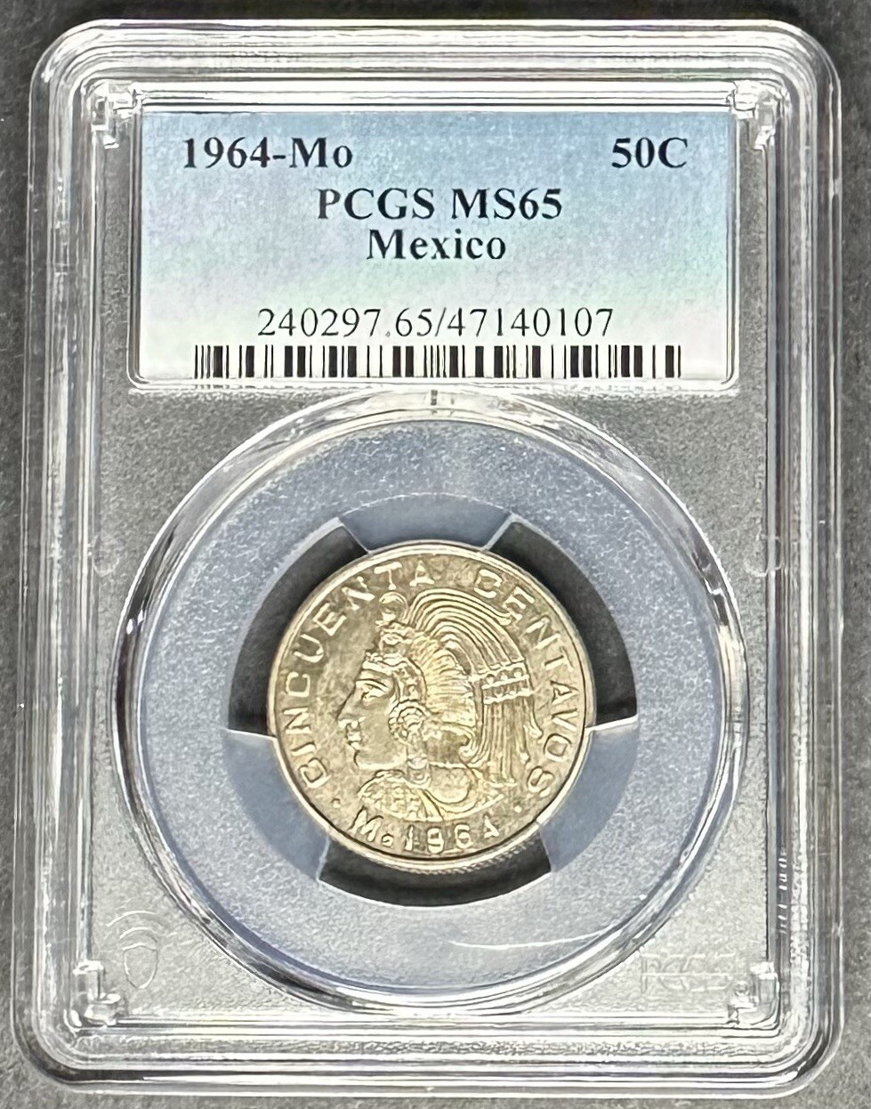 1964-Mo Mexico Cincuenta Centavo 50C PCGS MS-65, Buy 3 Items, Get $5 Off!