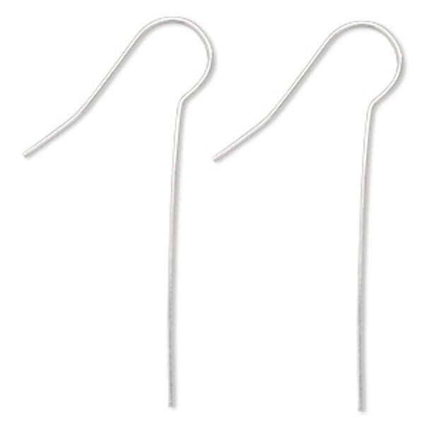Silver Plated Earwire Long Shank Fish Hook Earrings  /Add Beads & More