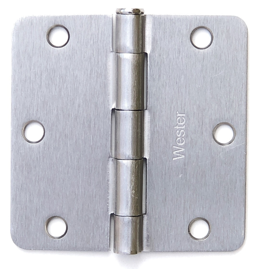 Wester 3.5" Satin Nickel Interior Door Hinge with 1/4" Radius DH3514 Hinges