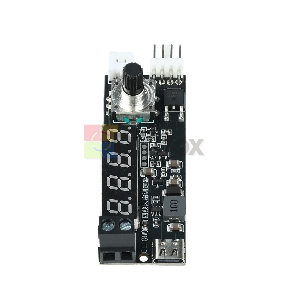 5V 12V 5A 4-Wire PWM Fan Speed Control Module Smart Temperature Control +Display