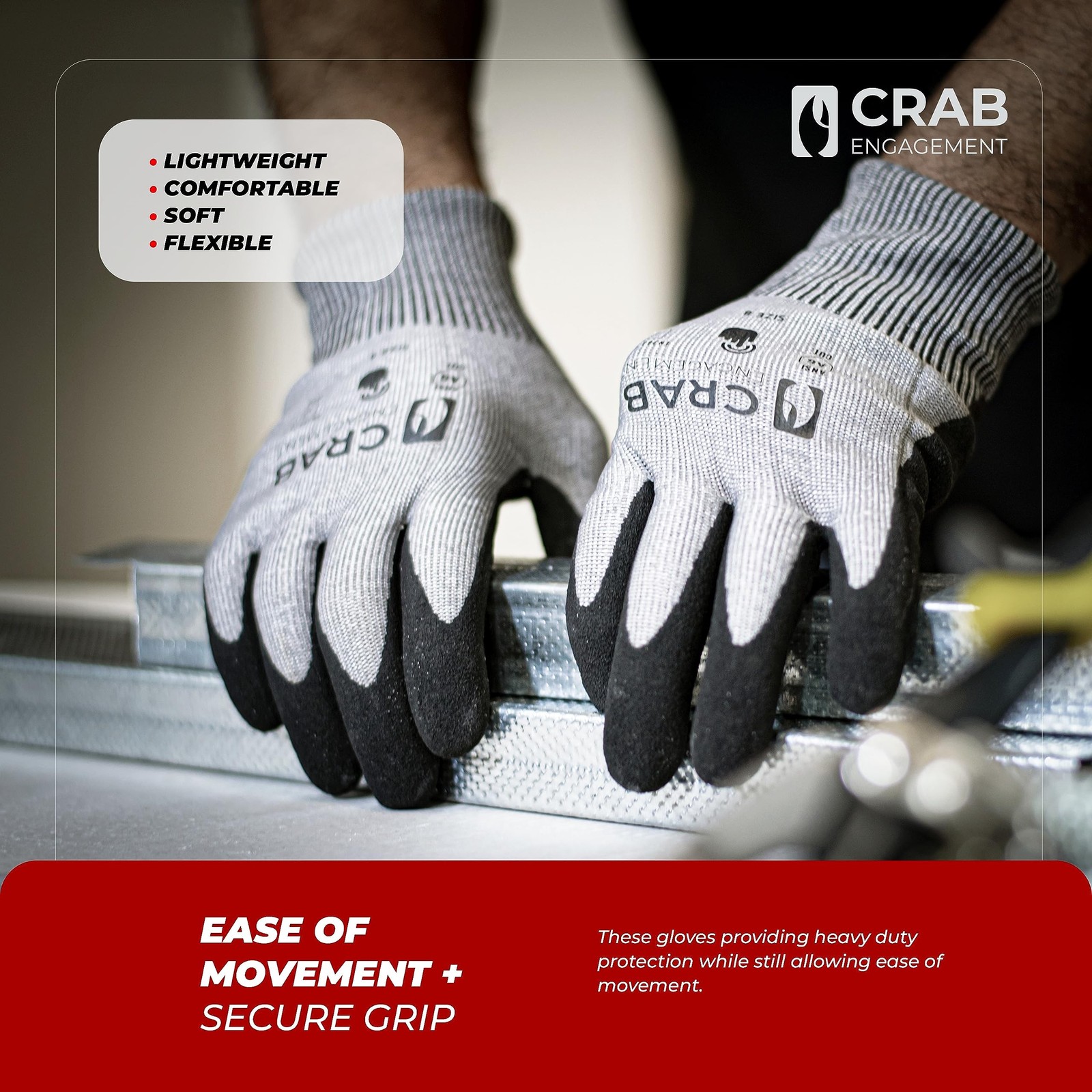 Working Gloves Nylon Ultra-elastic With Nitrile Microfoam Coating, Heavy Duty...
