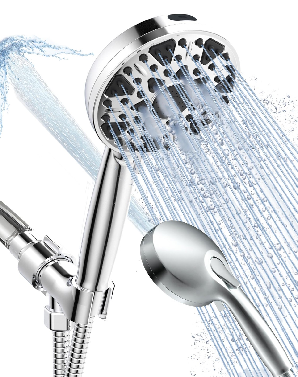 Shower Head with Handheld High Pressure Multi-Function 7 modes, Built-in Powe...