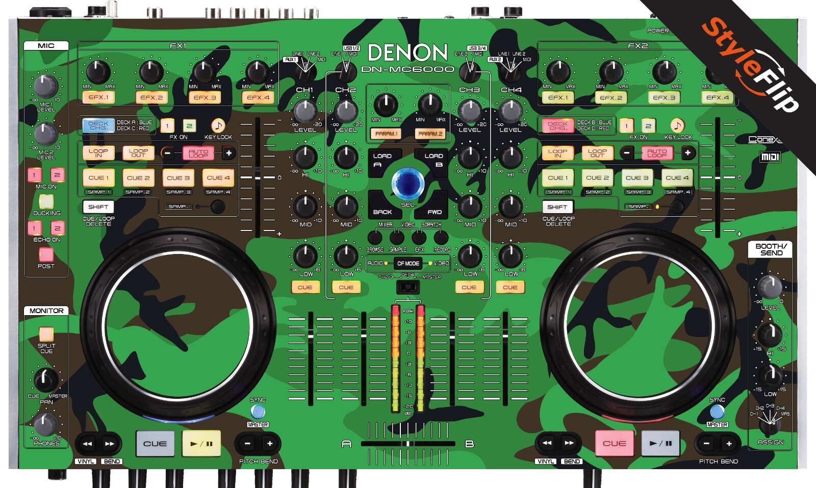 Denon DN -MC6000 Skins | Green Camo | Protective Decal | StyleFlip Skins