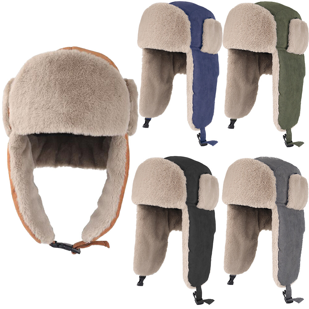 Winter Soft Padded Earmuffs Hat Winter Ski Hunting Sports Warm Hat for Men Women
