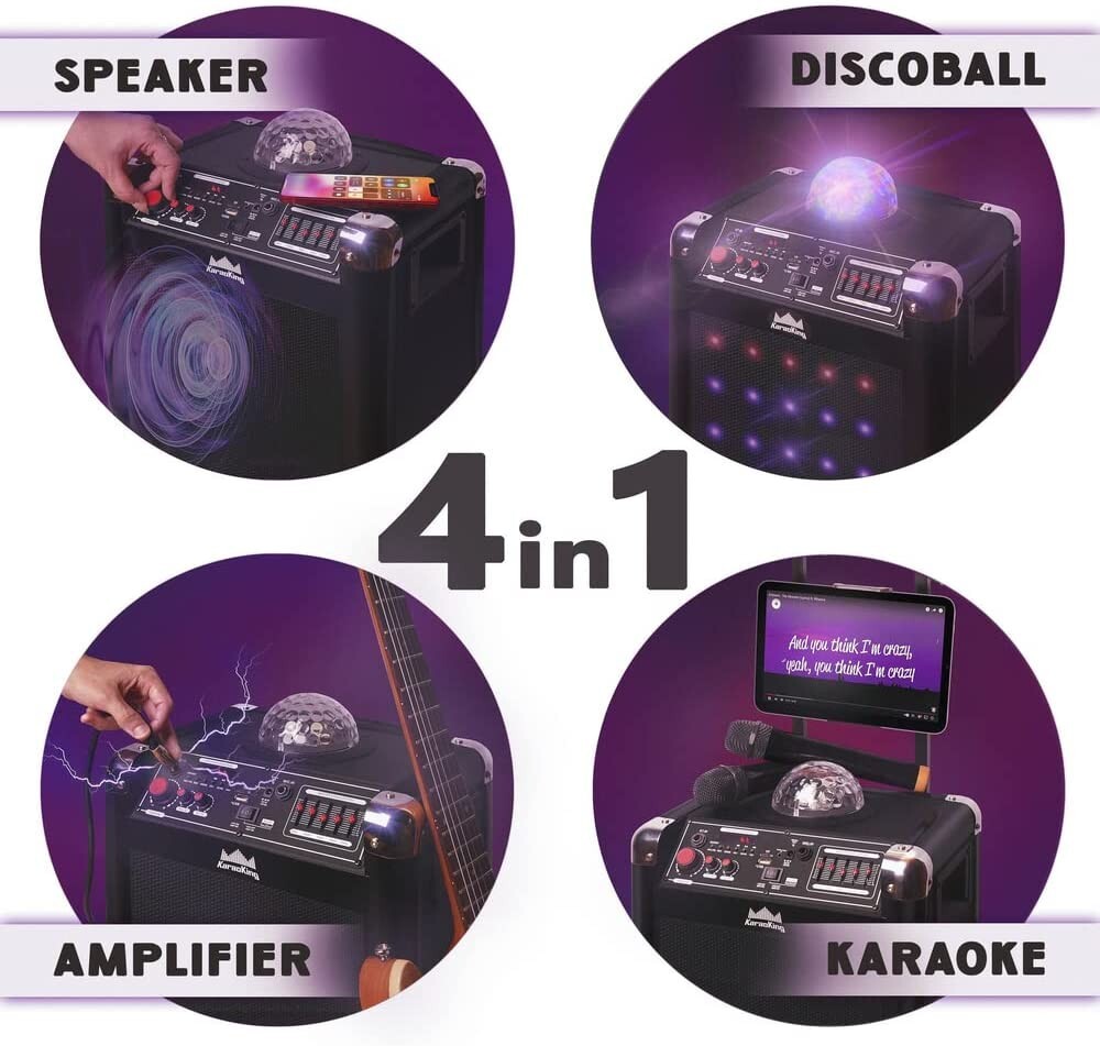 Wireless Karaoke Machine Microphone Speaker Disco Bluetooth Singing System G100