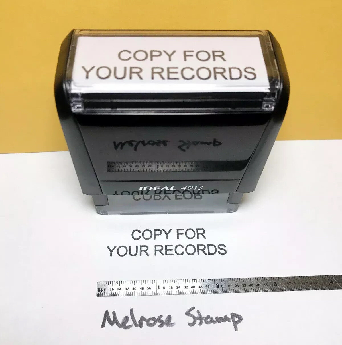 Copy For Your Records Rubber Stamp Black Ink Self Inking Ideal 4913