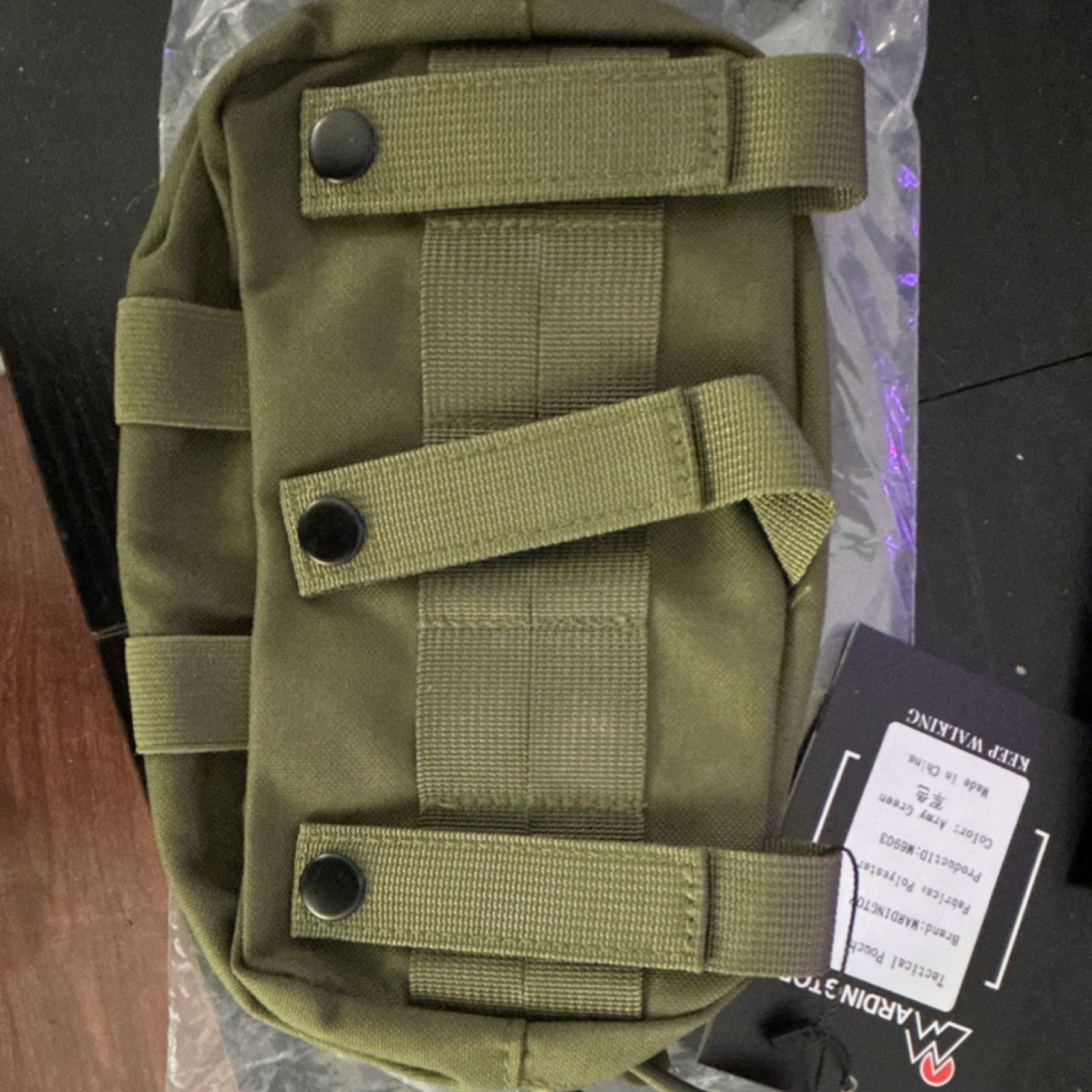 Mardingtop Army Green MOLLE Tactical Pouch Polyester Zip Button Model M6903