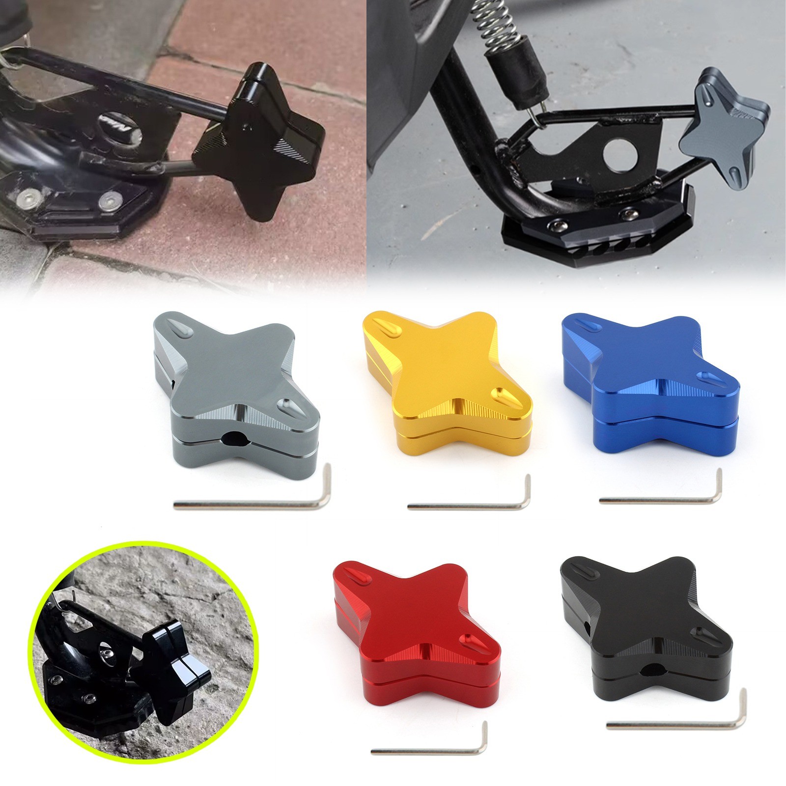 CNC Kickstand Side Stand Enlarger Extension Pad For Yamaha NMAX 155 125 20-24
