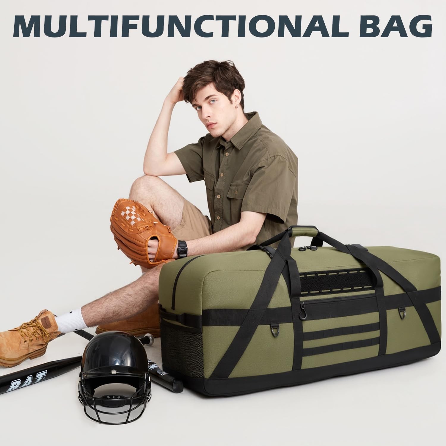 125L Extra Large Duffle Bag - Heavy Duty Duffle Bag with Multiple Pockets, Pe...