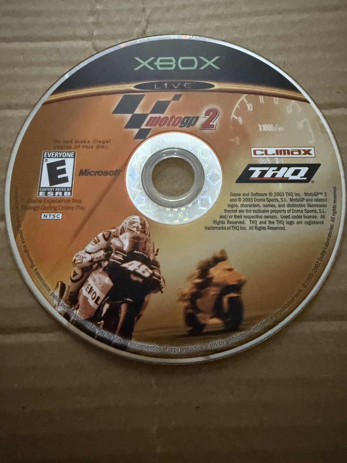 Motogp 2 (Microsoft XBOX, 2003) DISC ONLY NO TRACKING (#2261)