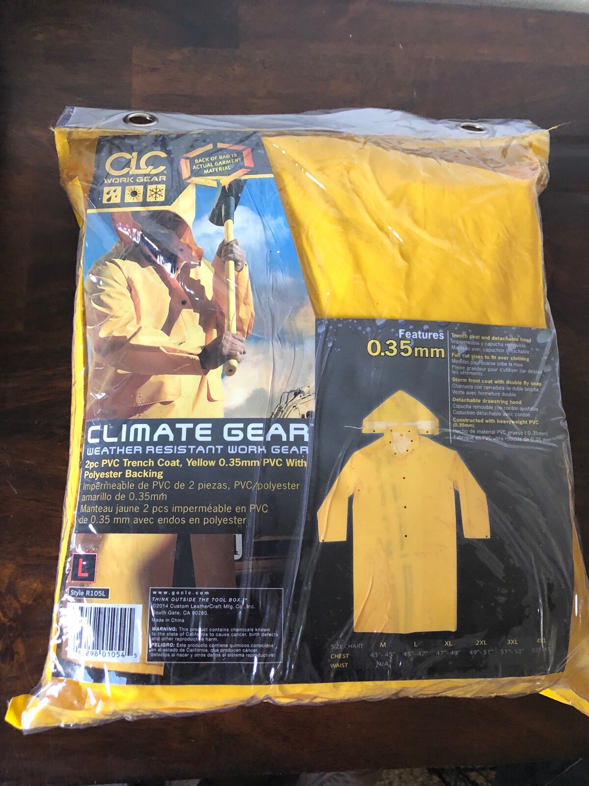 New Climate Gear~PVC Garment Material Trench Coat~2 piece Weather Resistant L