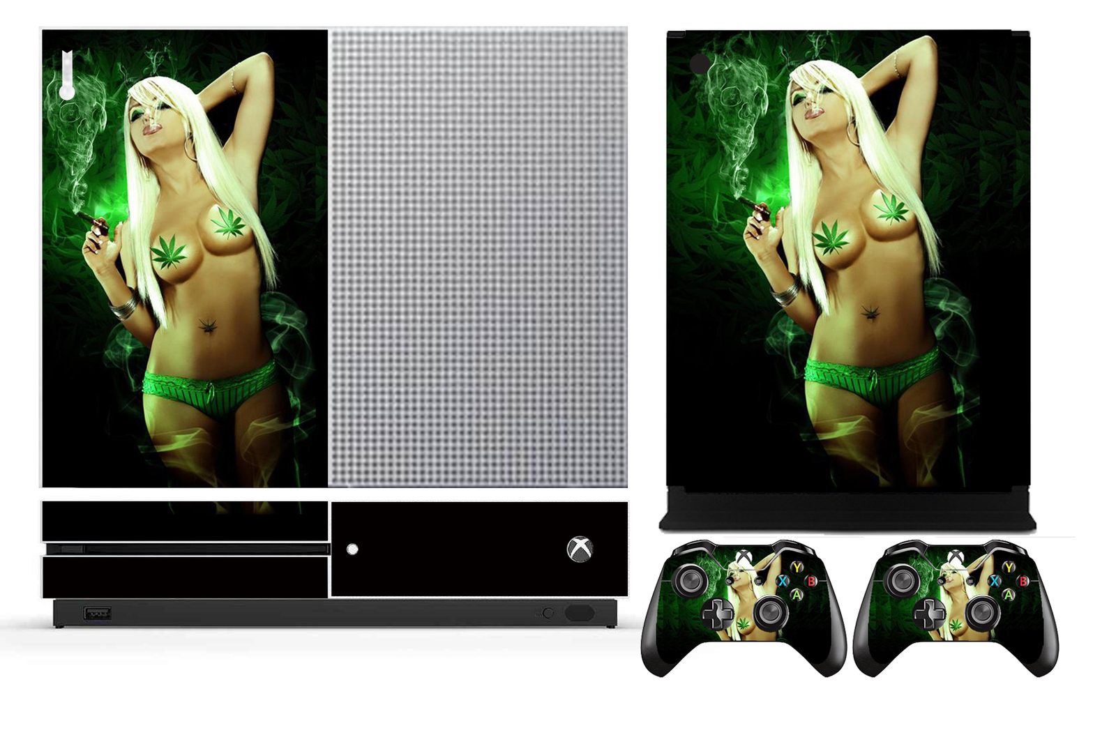 Babe 208 Vinyl Cover Skin Sticker for Xbox One S (Slim) & 2 controller skins