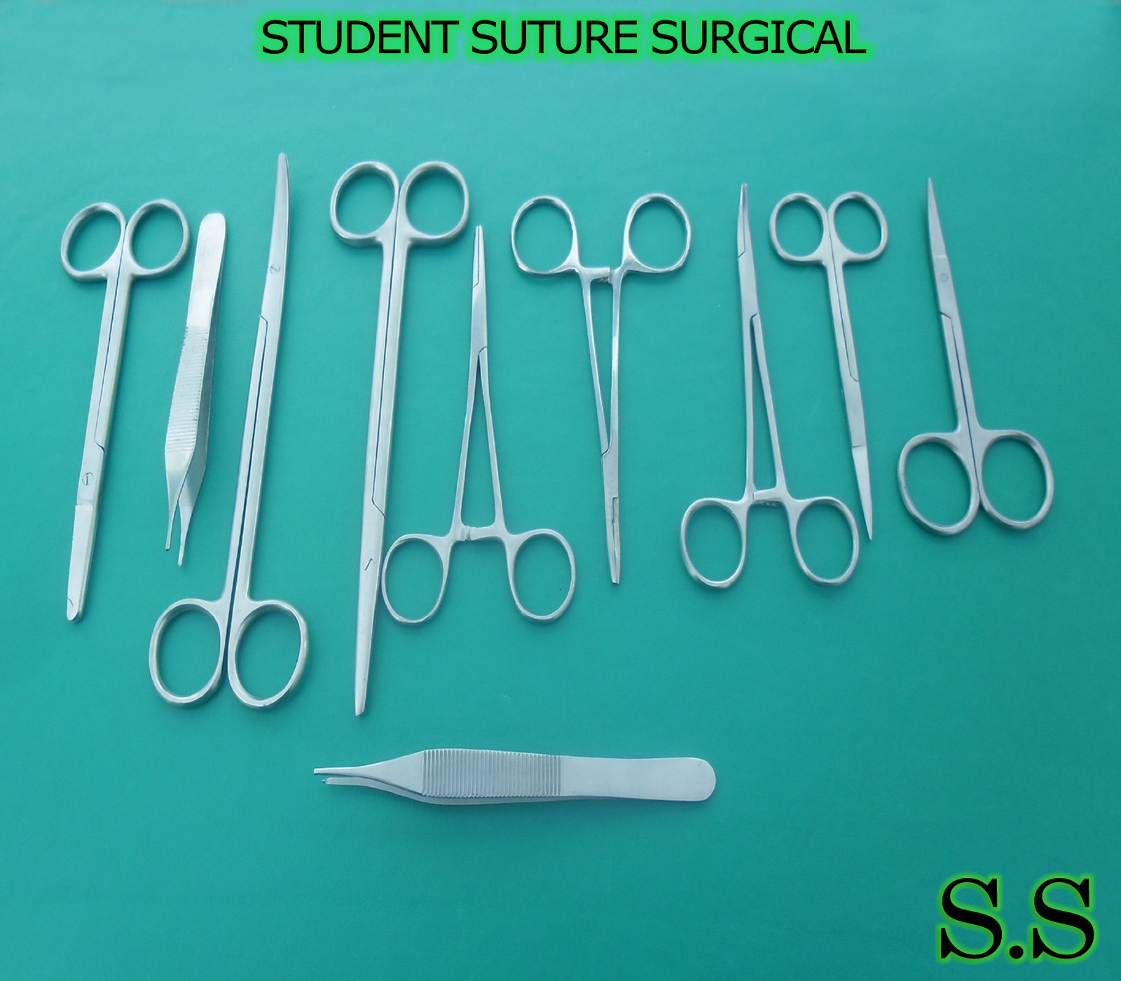 10 PC STUDENT SUTURE SURGICAL PACK SET KIT INSTRUMENTS DS-734