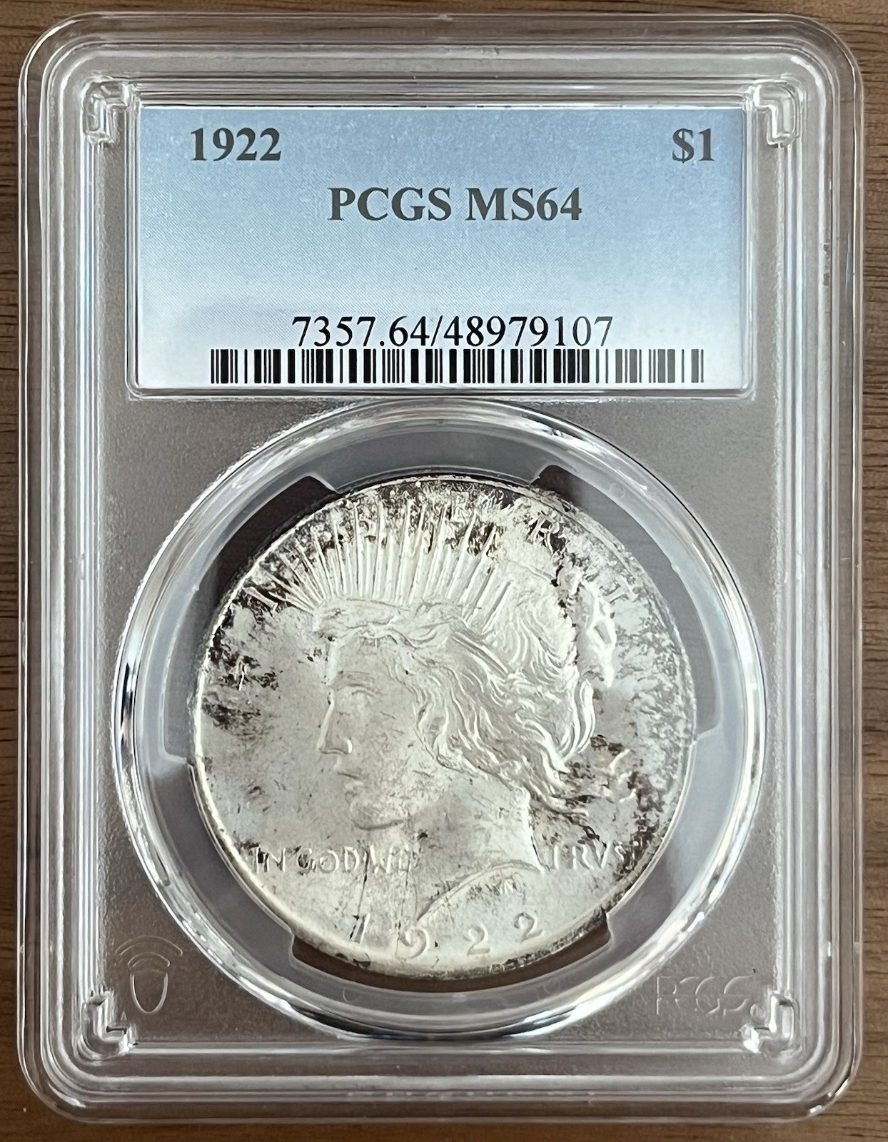 1922 - Peace Dollar $1  - PCGS Cert # 48979107