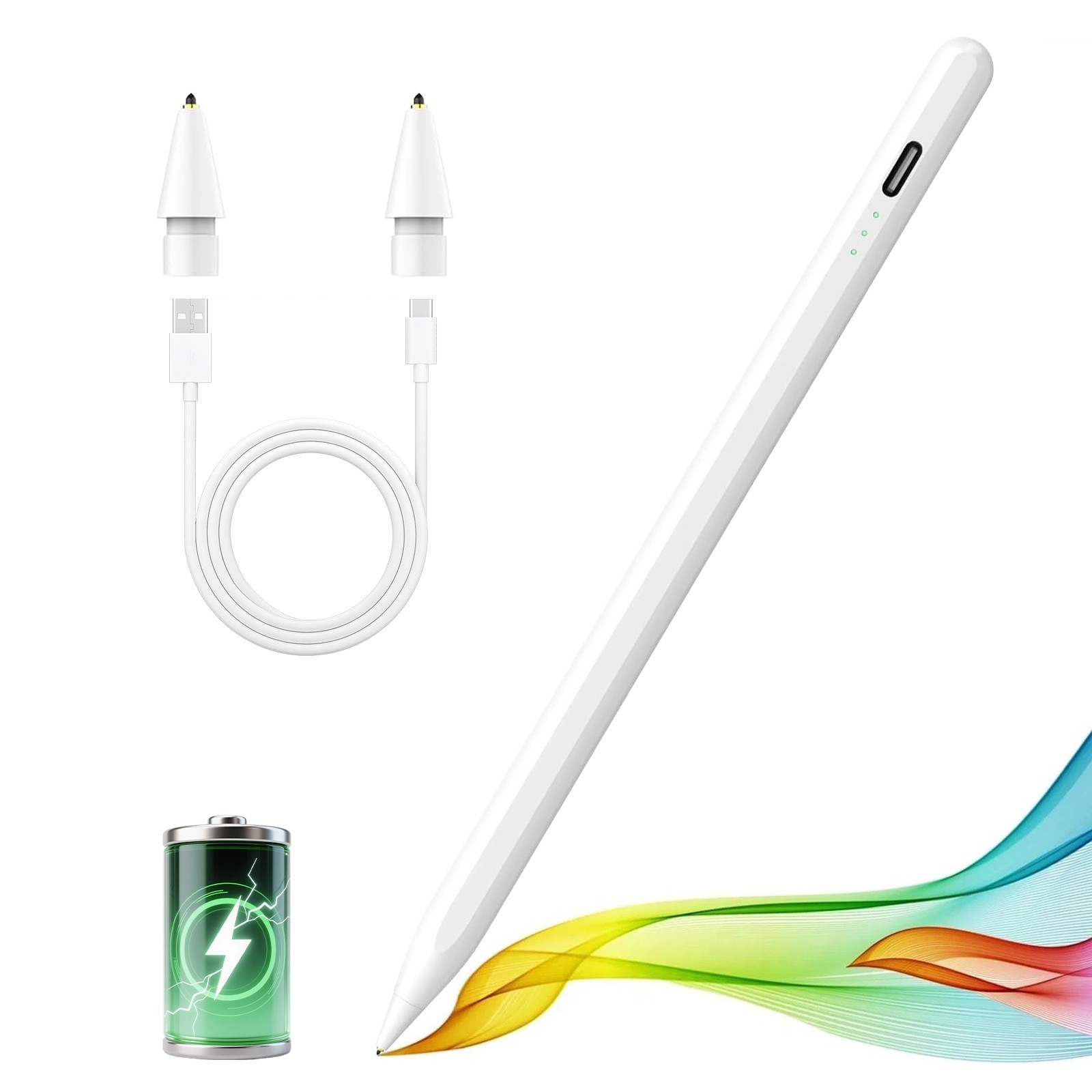 Ultra-Quiet Stylus Pen for iPad, Pencil for Apple iPad/iPad Air/iPad Mini/Pro